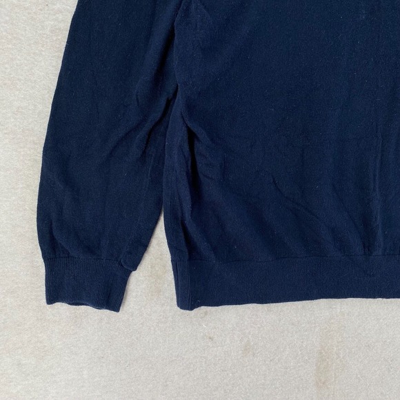 LL Bean Sweater Mens XL Blue‎ Cotton Cashmere Blend Polo Henley Luxury Pullover - Picture 5 of 12